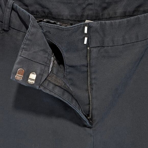 Worthington Curvy Fit Wide Leg Pants Cotton Stretch Relaxed Trousers Black 22W - Picture 3 of 8